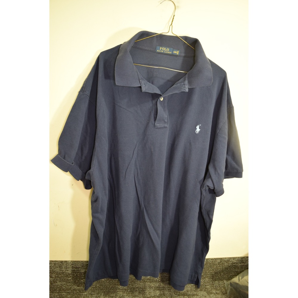 Polo Ralph Lauren Mens 4XB Navy Blue Pique Short Sleeve Polo Shirt Pony Logo